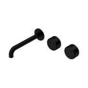 Nero Serenity Wall Basin Set 185mm Offset Spout With Metal Handle, Matte Black