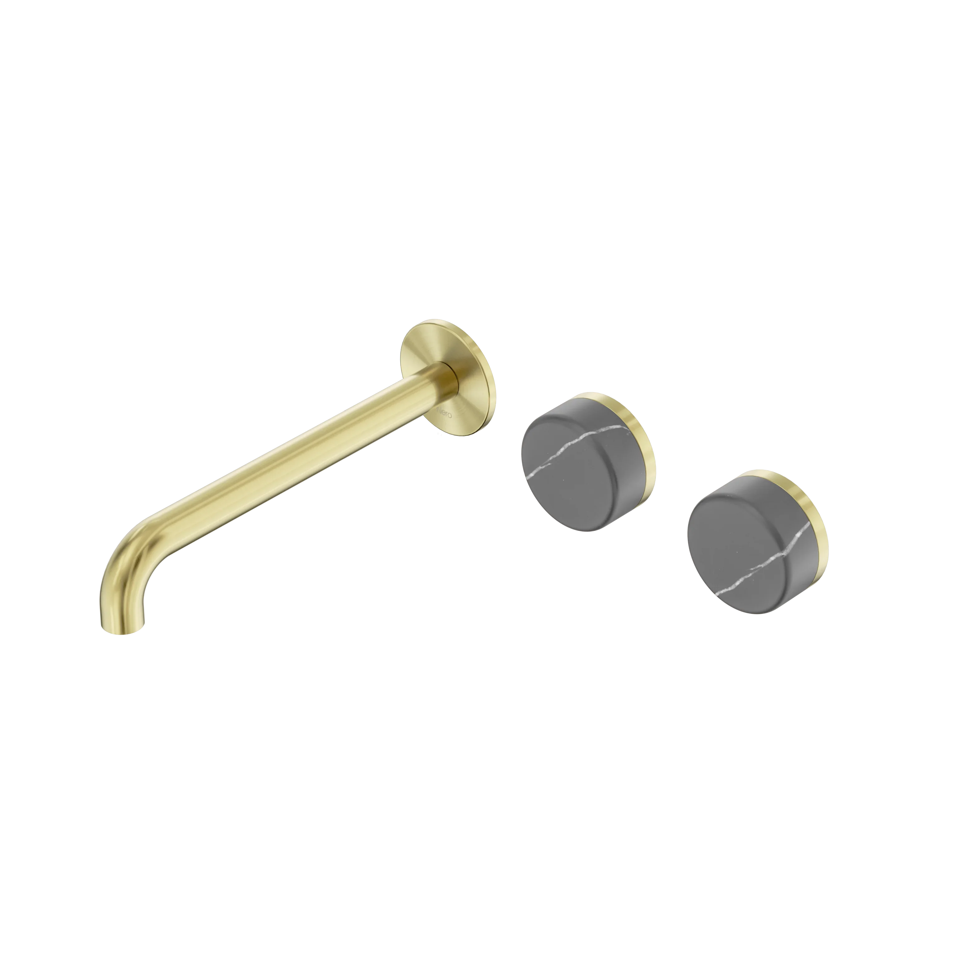 Nero Serenity Wall Basin Set 160mm Offset Spout With Carrara Handle