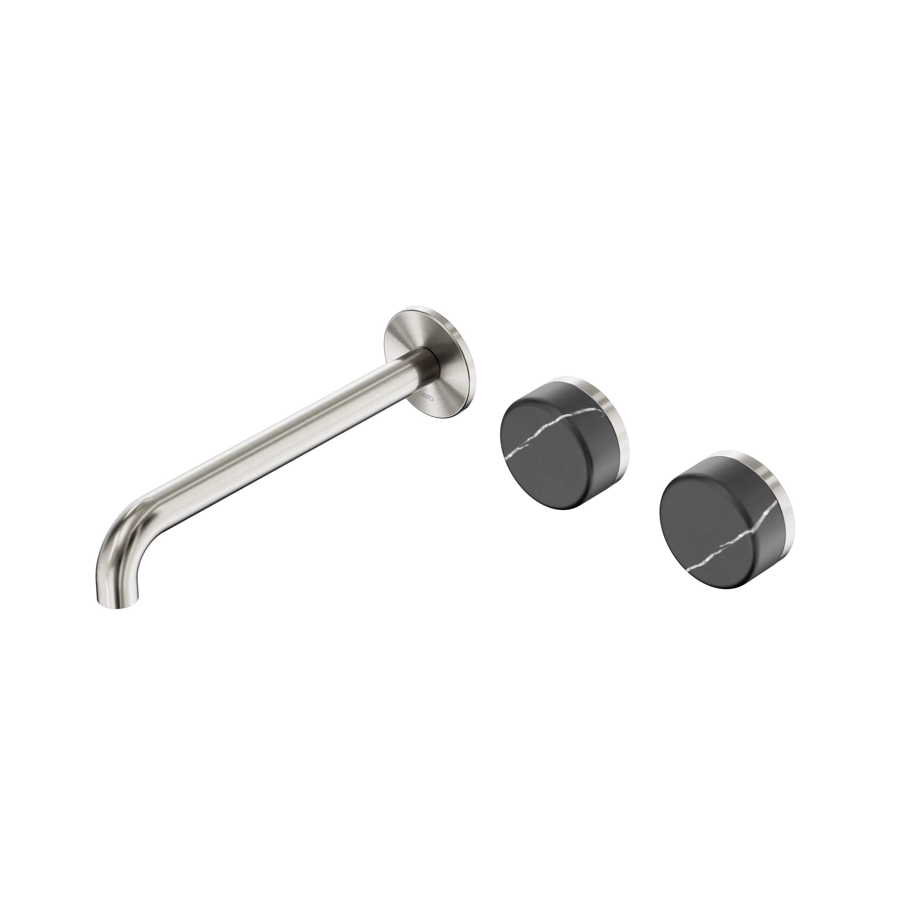 Nero Serenity Wall Basin Set 160mm Offset Spout With Carrara Handle