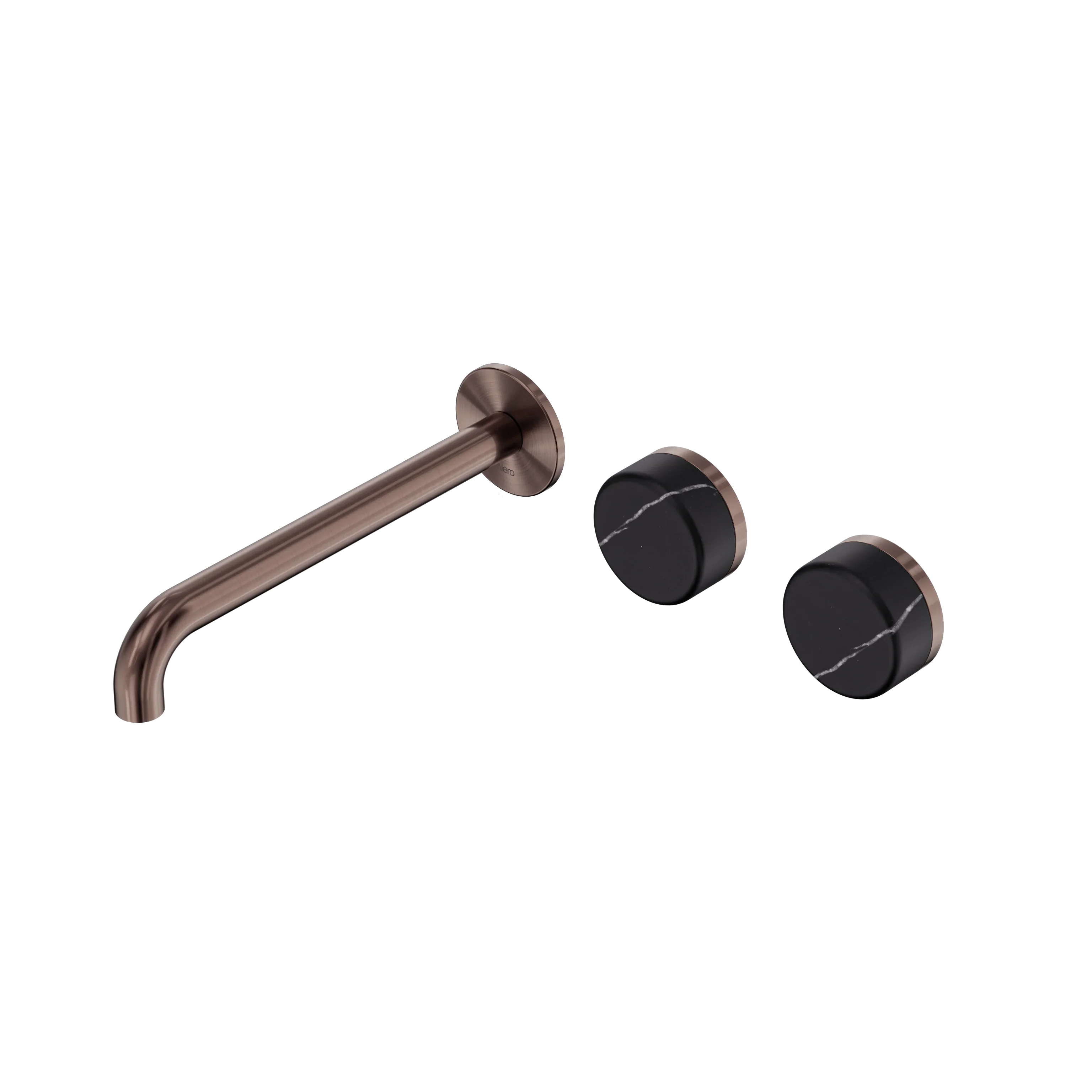 Nero Serenity Wall Basin Set 160mm Offset Spout With Carrara Handle