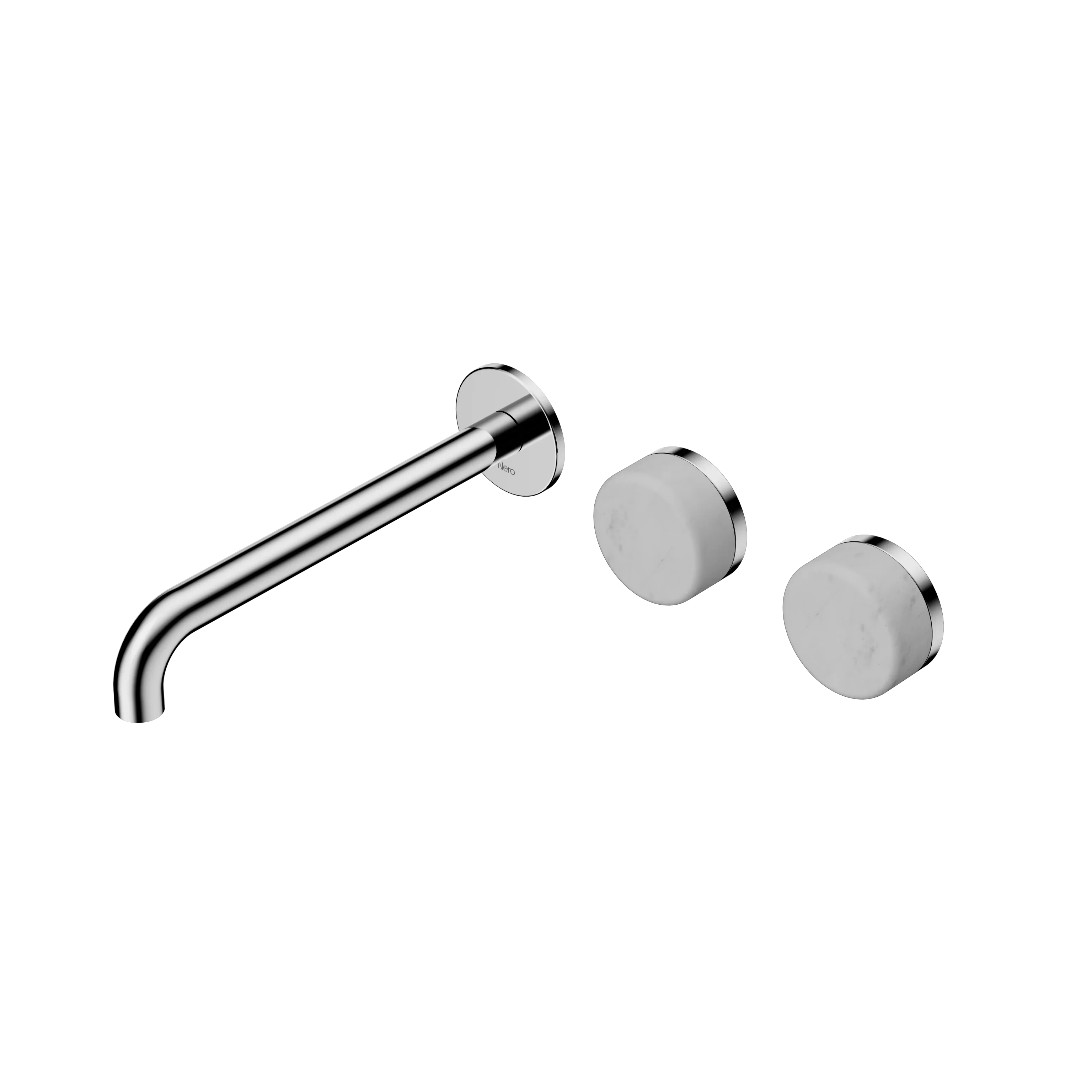 Nero Serenity Wall Basin Set 160mm Offset Spout With Carrara Handle