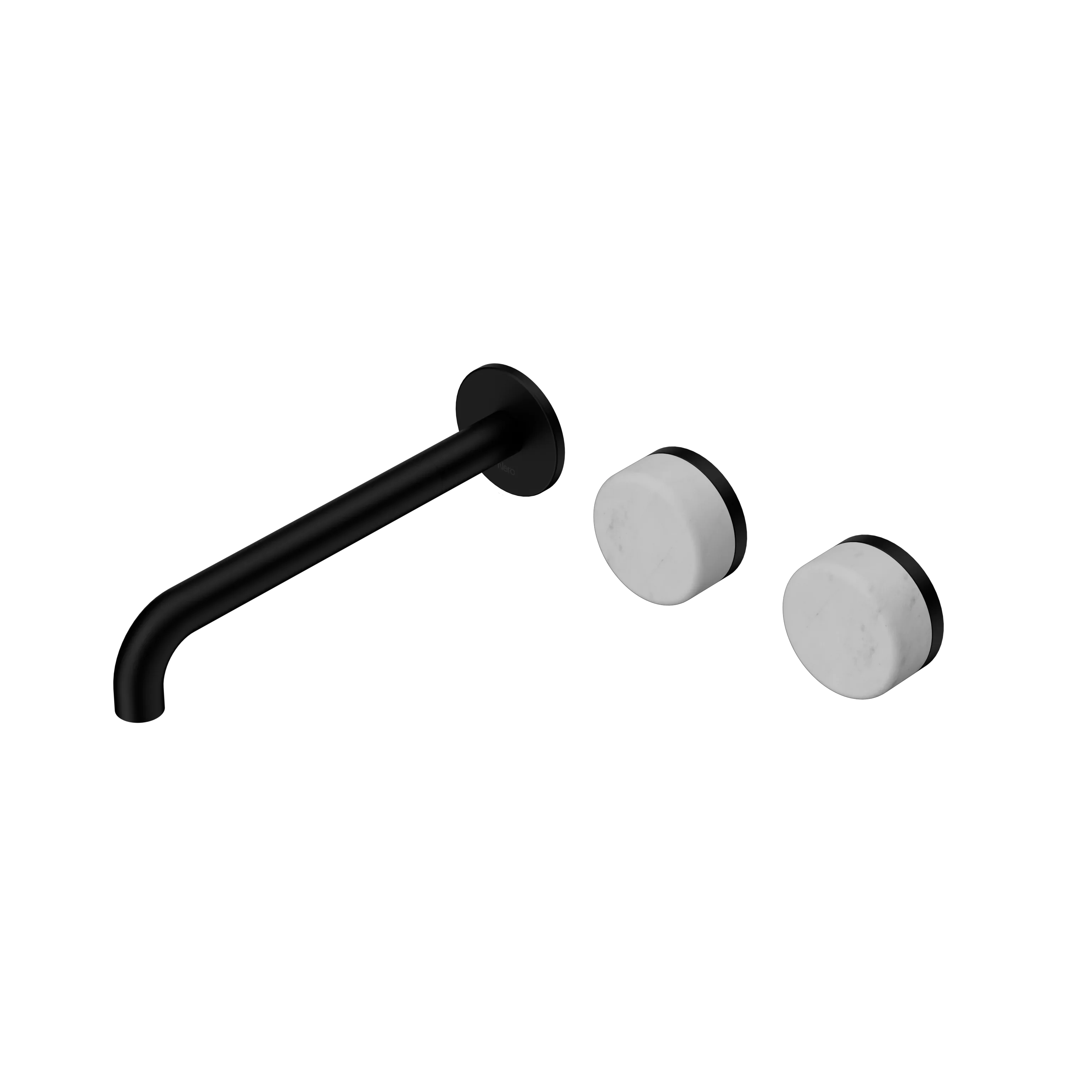 Nero Serenity Wall Basin Set 160mm Offset Spout With Carrara Handle