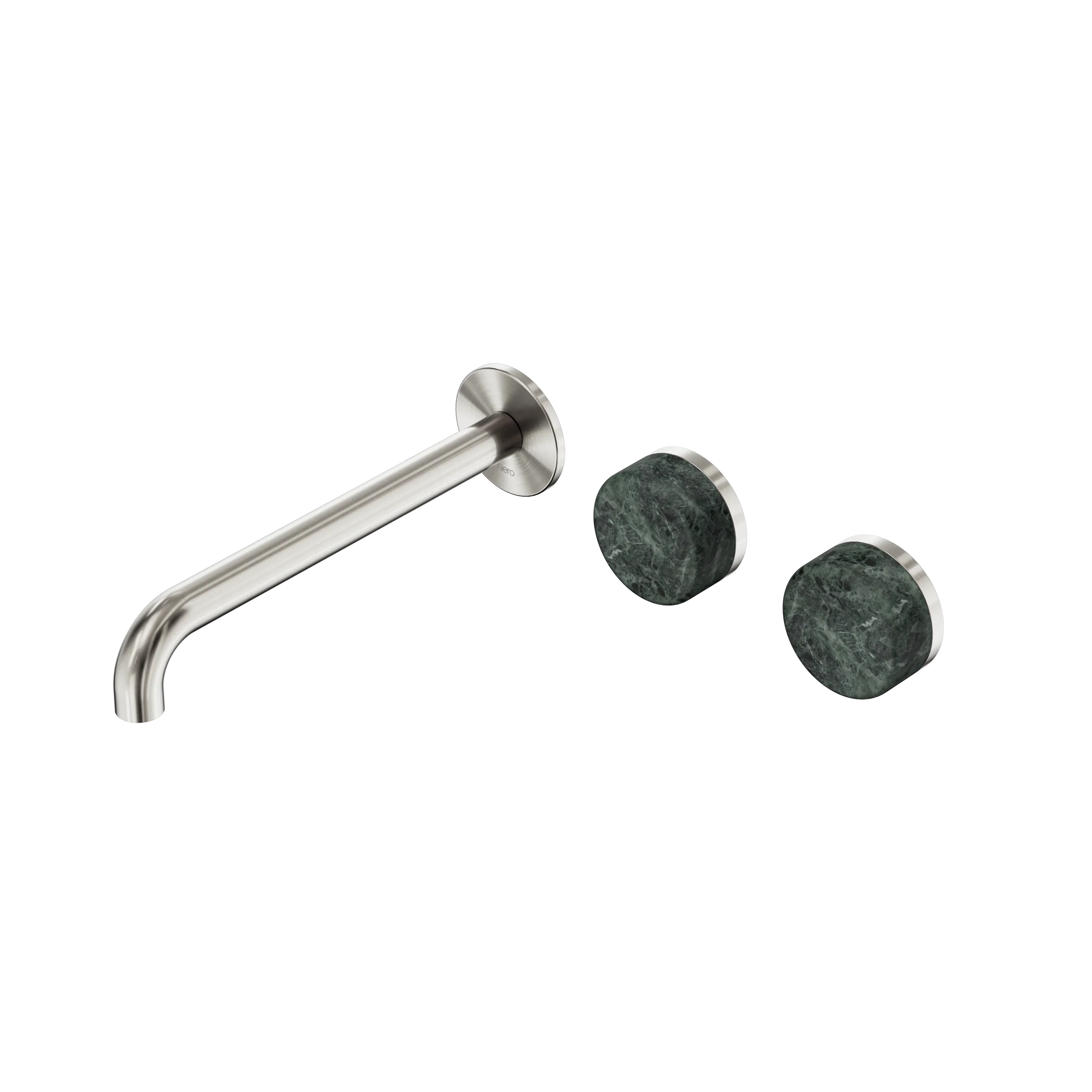 Nero Serenity Wall Basin Set 160mm Offset Spout With Verde Alpi Handle