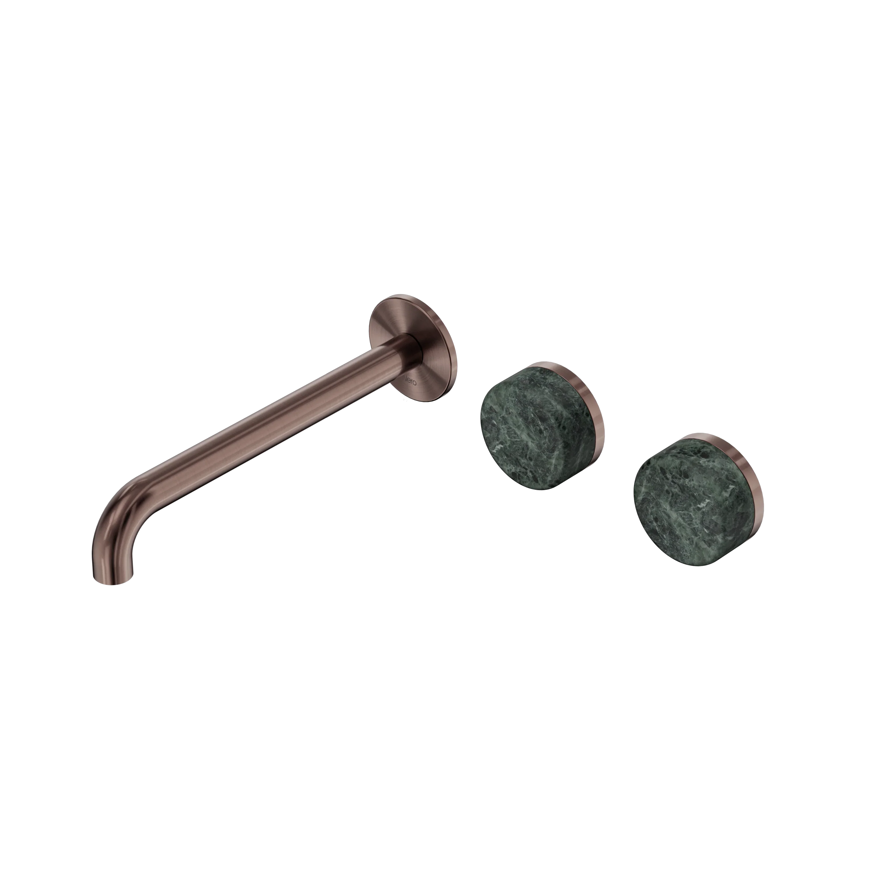 Nero Serenity Wall Basin Set 160mm Offset Spout With Verde Alpi Handle