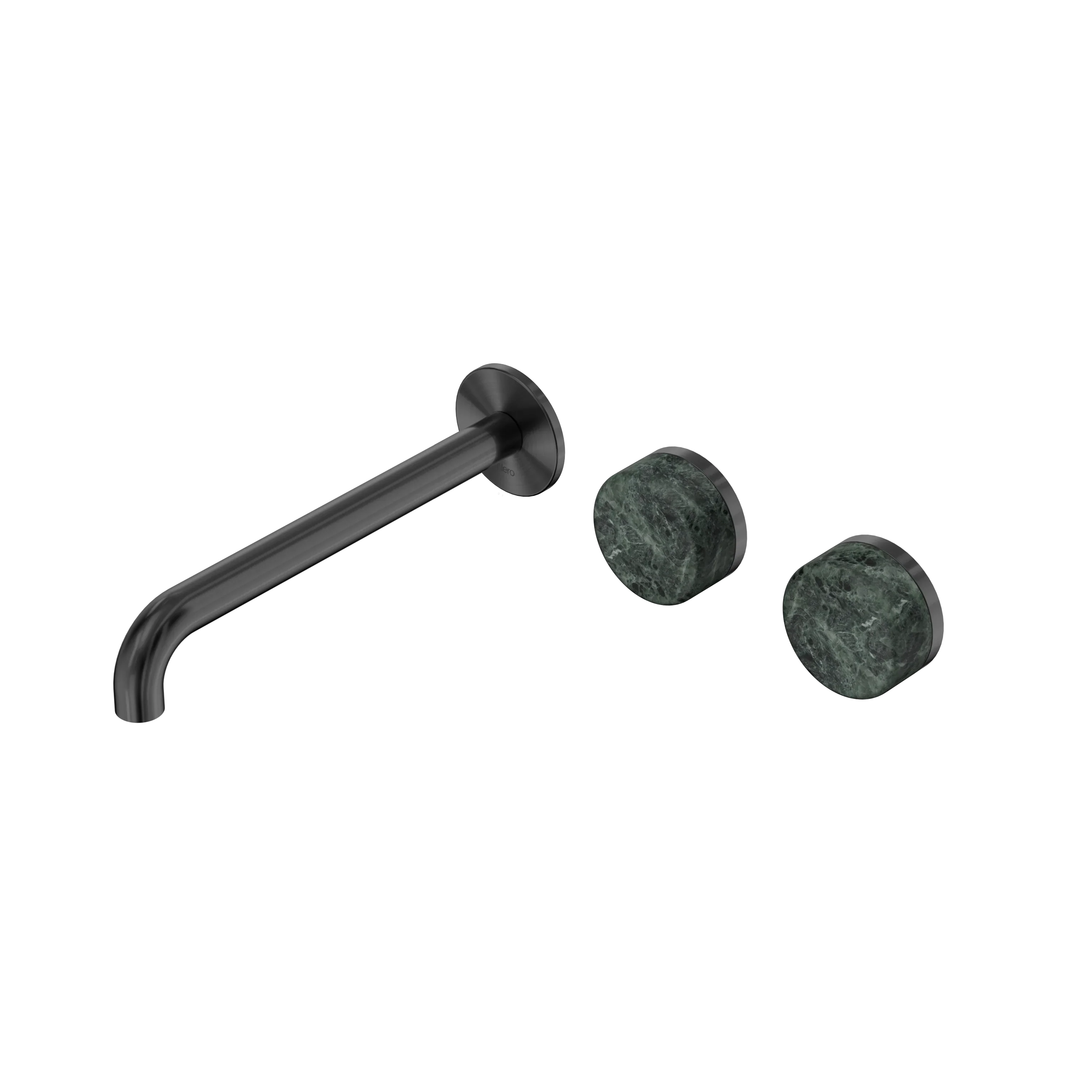 Nero Serenity Wall Basin Set 160mm Offset Spout With Verde Alpi Handle