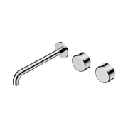Nero Serenity Wall Basin Set 220mm Offset Spout With Metal Handle, Chrome