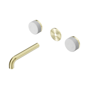 Nero Serenity Wall Basin Set 160mm Spout With Carrara Handle Trim Kit Only, Brushed Gold