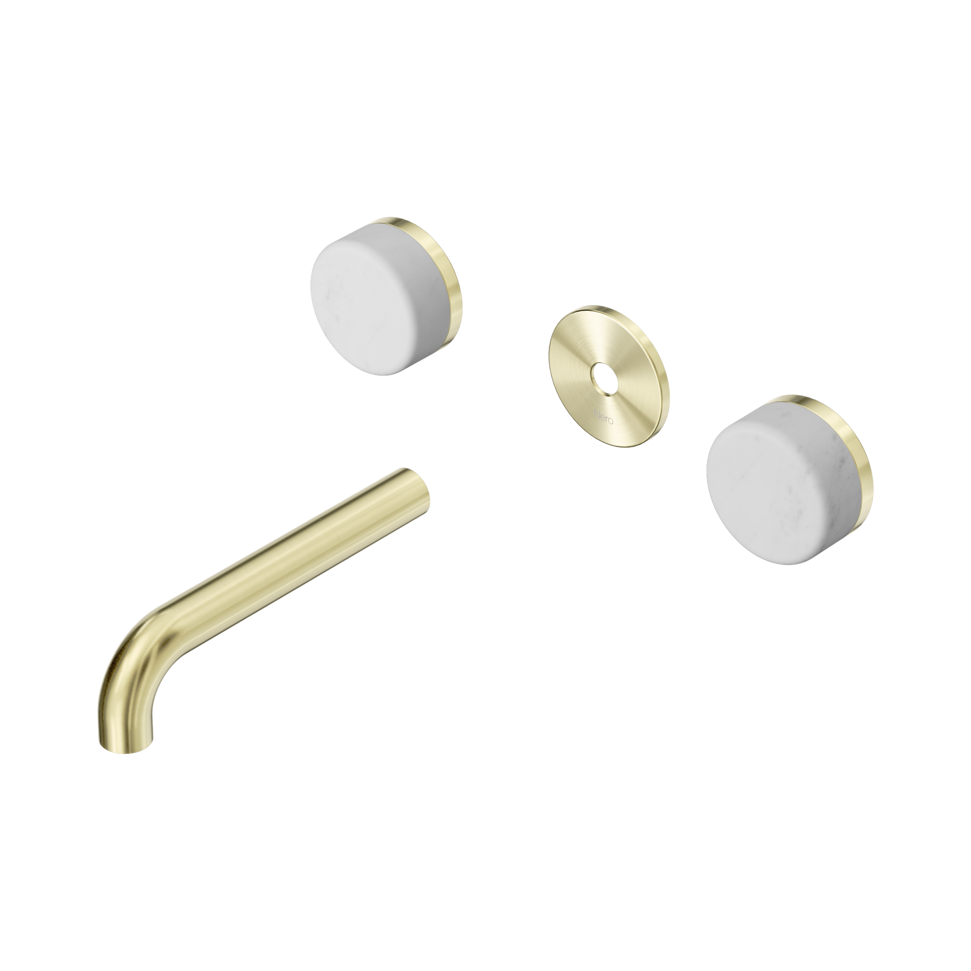 Nero Serenity Wall Basin Set 160mm Spout With Carrara Handle Trim Kit Only, Brushed Gold