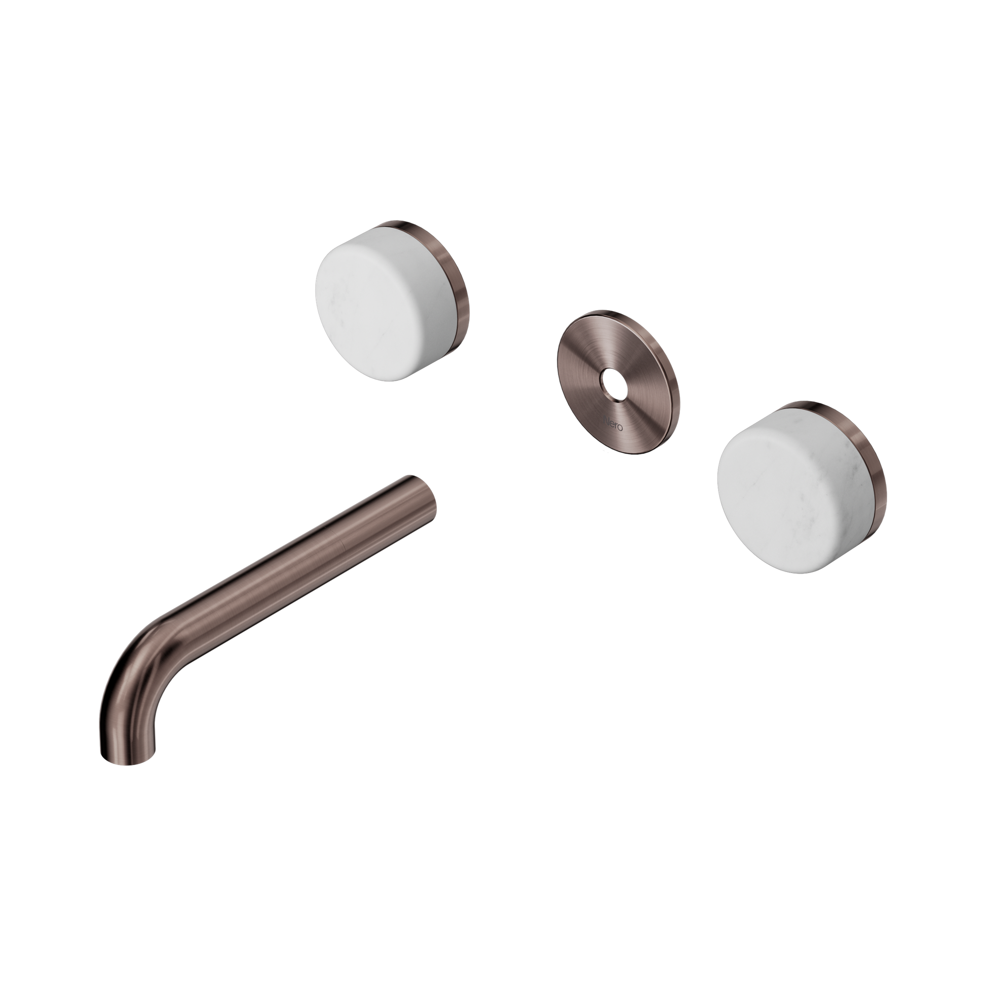 Nero Serenity Wall Basin Set 160mm Spout With Carrara Handle Trim Kit Only, Brushed Bronze