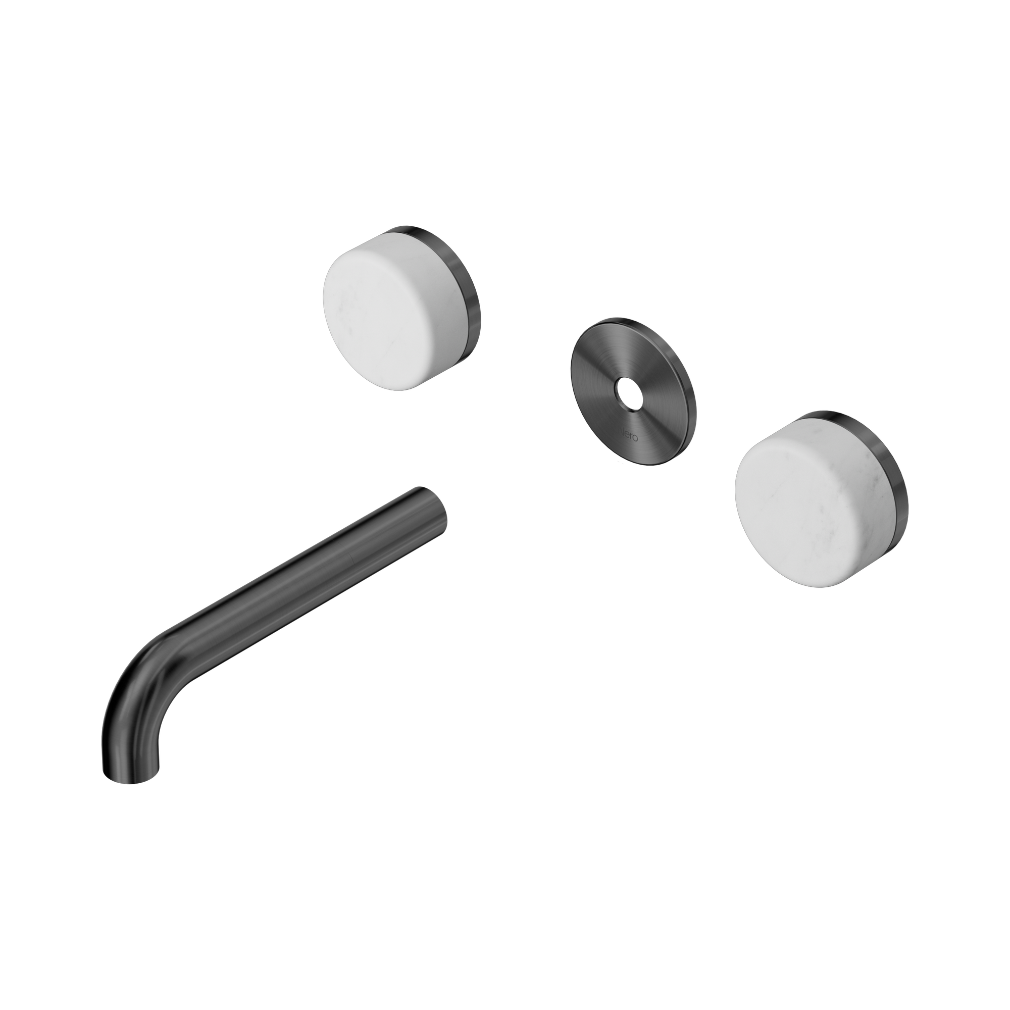 Nero Serenity Wall Basin Set 160mm Spout With Carrara Handle Trim Kit Only, Gun Metal