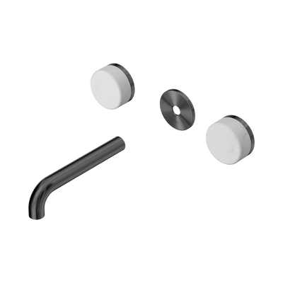 Nero Serenity Wall Basin Set 160mm Spout With Carrara Handle Trim Kit Only, Gun Metal