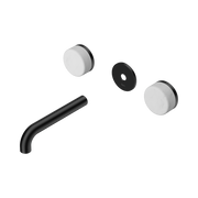 Nero Serenity Wall Basin Set 160mm Spout With Carrara Handle Trim Kit Only, Matte Black