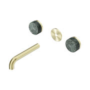 Nero Serenity Wall Basin Set 160mm Spout With Verde Alpi Handle Trim Kit Only, Brushed Gold