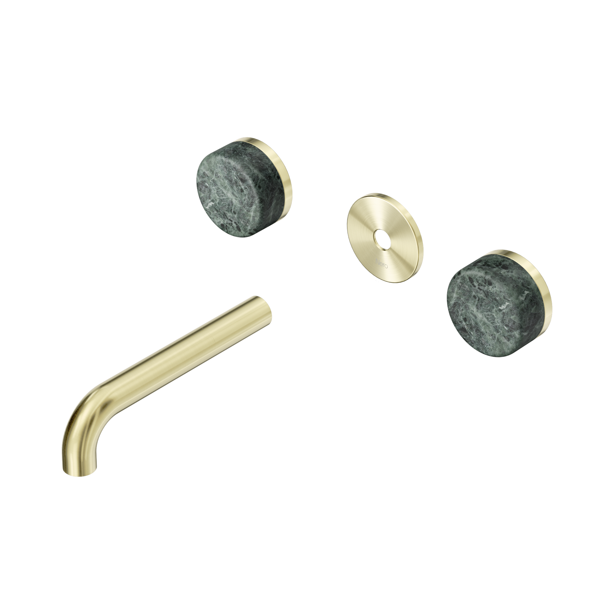 Nero Serenity Wall Basin Set 160mm Spout With Verde Alpi Handle Trim Kit Only, Brushed Gold