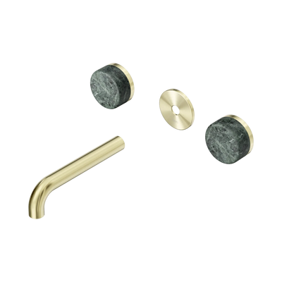 Nero Serenity Wall Basin Set 160mm Spout With Verde Alpi Handle Trim Kit Only, Brushed Gold
