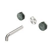 Nero Serenity Wall Basin Set 160mm Spout With Verde Alpi Handle Trim Kit Only, Brushed Nickel