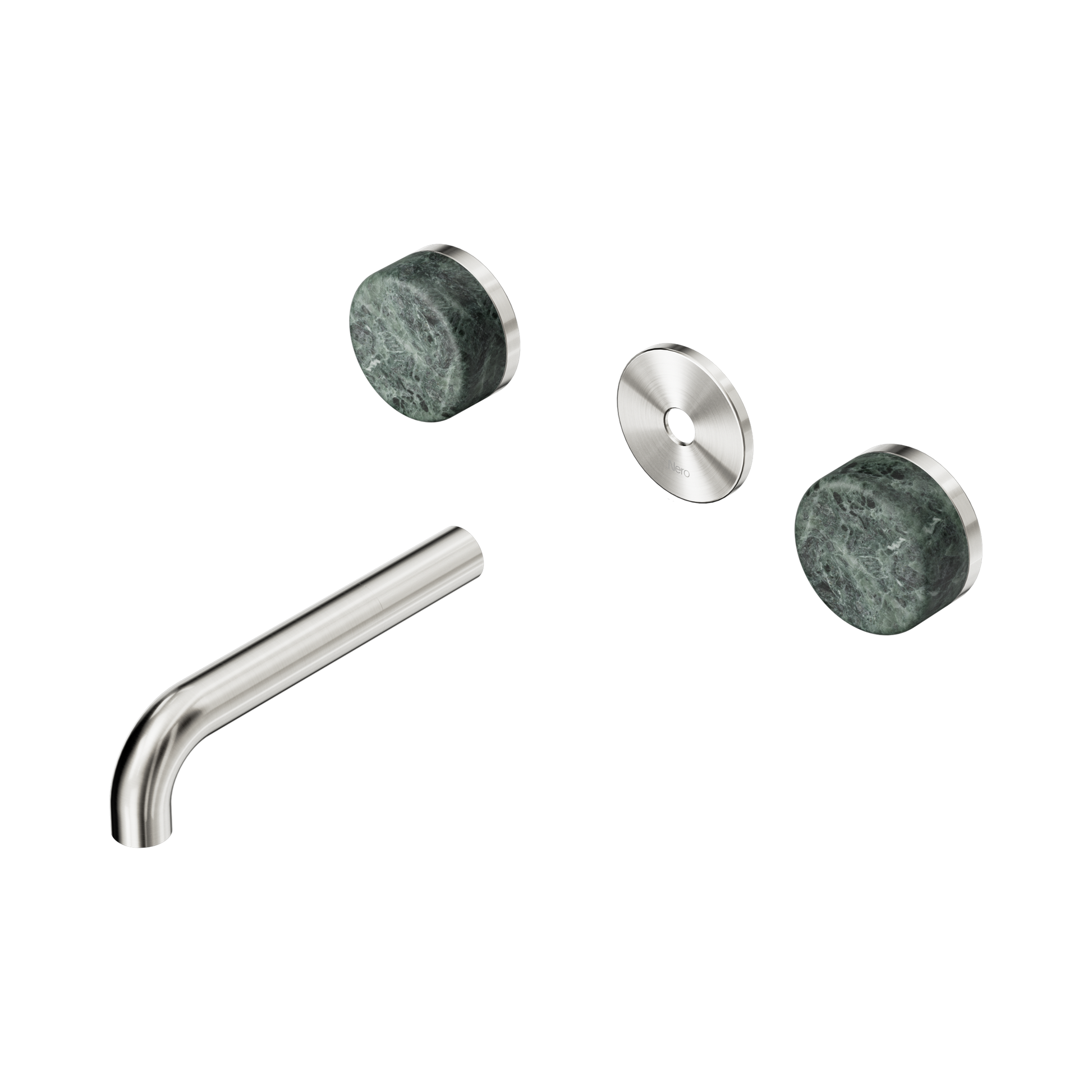Nero Serenity Wall Basin Set 160mm Spout With Verde Alpi Handle Trim Kit Only, Brushed Nickel