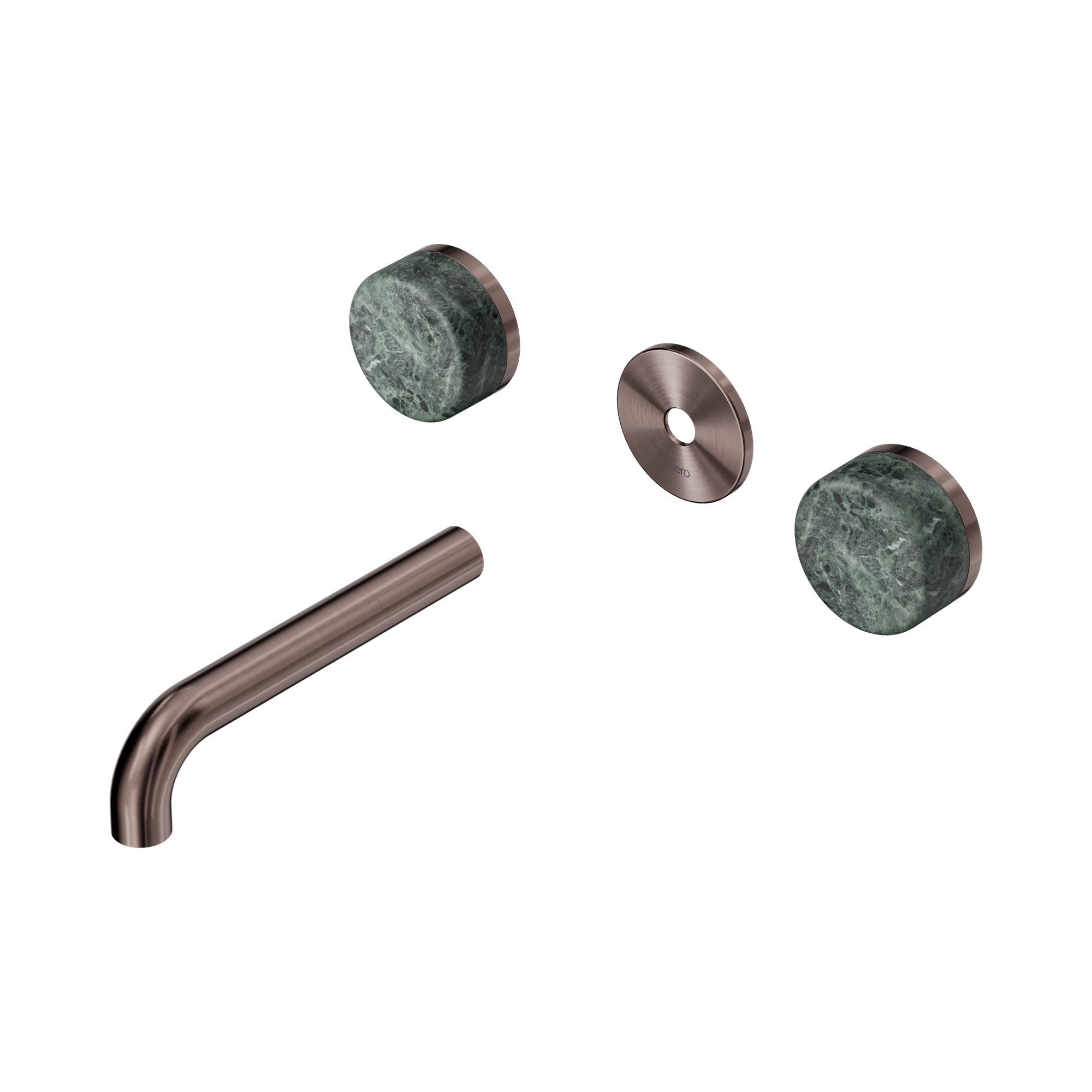 Nero Serenity Wall Basin Set 160mm Spout With Verde Alpi Handle Trim Kit Only, Brushed Bronze