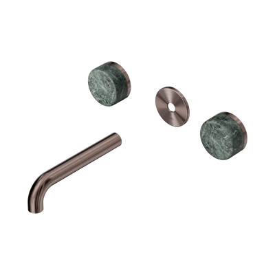 Nero Serenity Wall Basin Set 160mm Spout With Verde Alpi Handle Trim Kit Only, Brushed Bronze