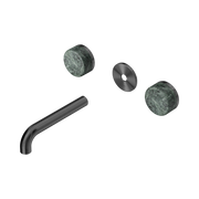 Nero Serenity Wall Basin Set 160mm Spout With Verde Alpi Handle Trim Kit Only, Gun Metal
