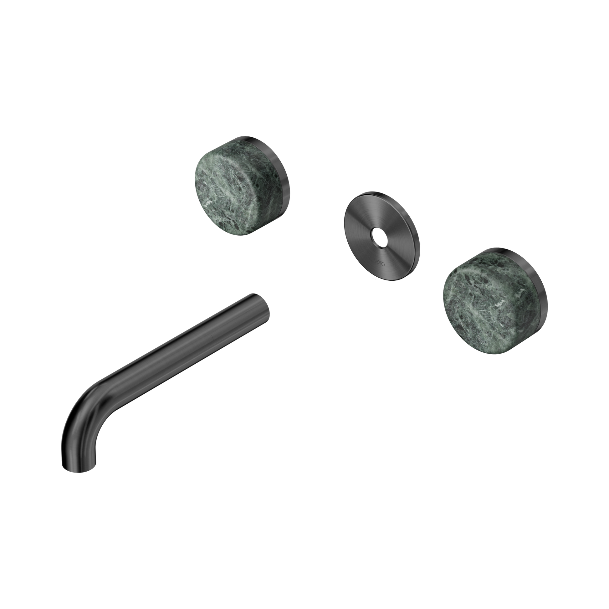 Nero Serenity Wall Basin Set 160mm Spout With Verde Alpi Handle Trim Kit Only, Gun Metal