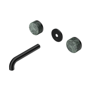Nero Serenity Wall Basin Set 160mm Spout With Verde Alpi Handle Trim Kit Only, Matte Black