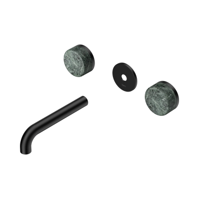 Nero Serenity Wall Basin Set 160mm Spout With Verde Alpi Handle Trim Kit Only, Matte Black