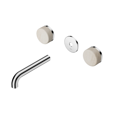 Nero Serenity Wall Basin Set 160mm Spout With Rome Travertine Handle Trim Kit Only, Chrome