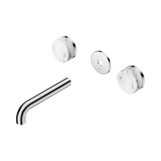 Nero Serenity Wall Basin Set 160mm Spout With Arabescato Corchia Handle Trim Kit Only, Chrome