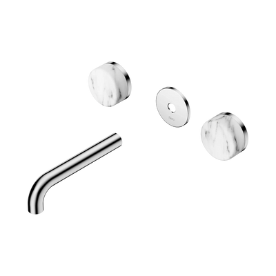 Nero Serenity Wall Basin Set 160mm Spout With Arabescato Corchia Handle Trim Kit Only, Chrome