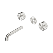 Nero Serenity Wall Basin Set 160mm Spout With Metal Handle Trim Kit Only, Brushed Nickel