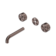 Nero Serenity Wall Basin Set 160mm Spout With Metal Handle Trim Kit Only, Brushed Bronze