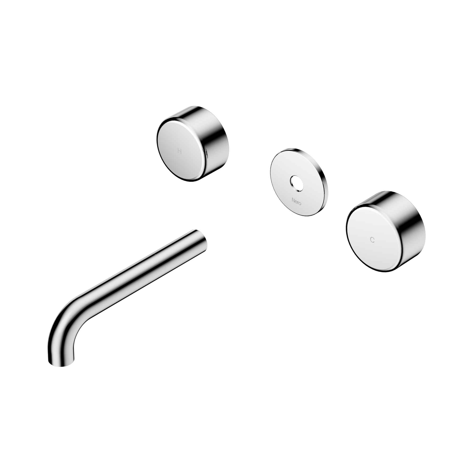 Nero Serenity Wall Basin Set 160mm Spout With Metal Handle Trim Kit Only, Chrome