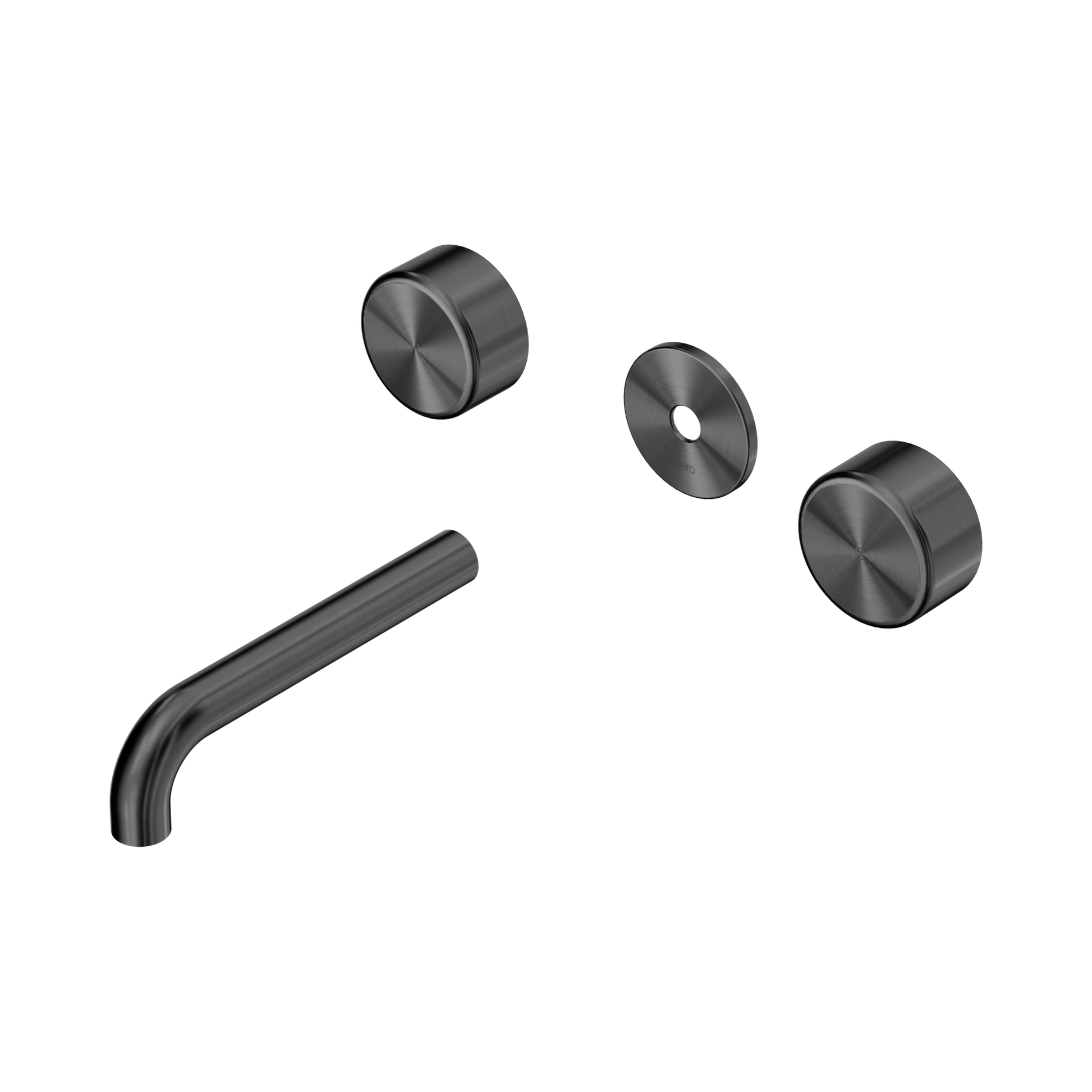 Nero Serenity Wall Basin Set 160mm Spout With Metal Handle Trim Kit Only, Gun Metal