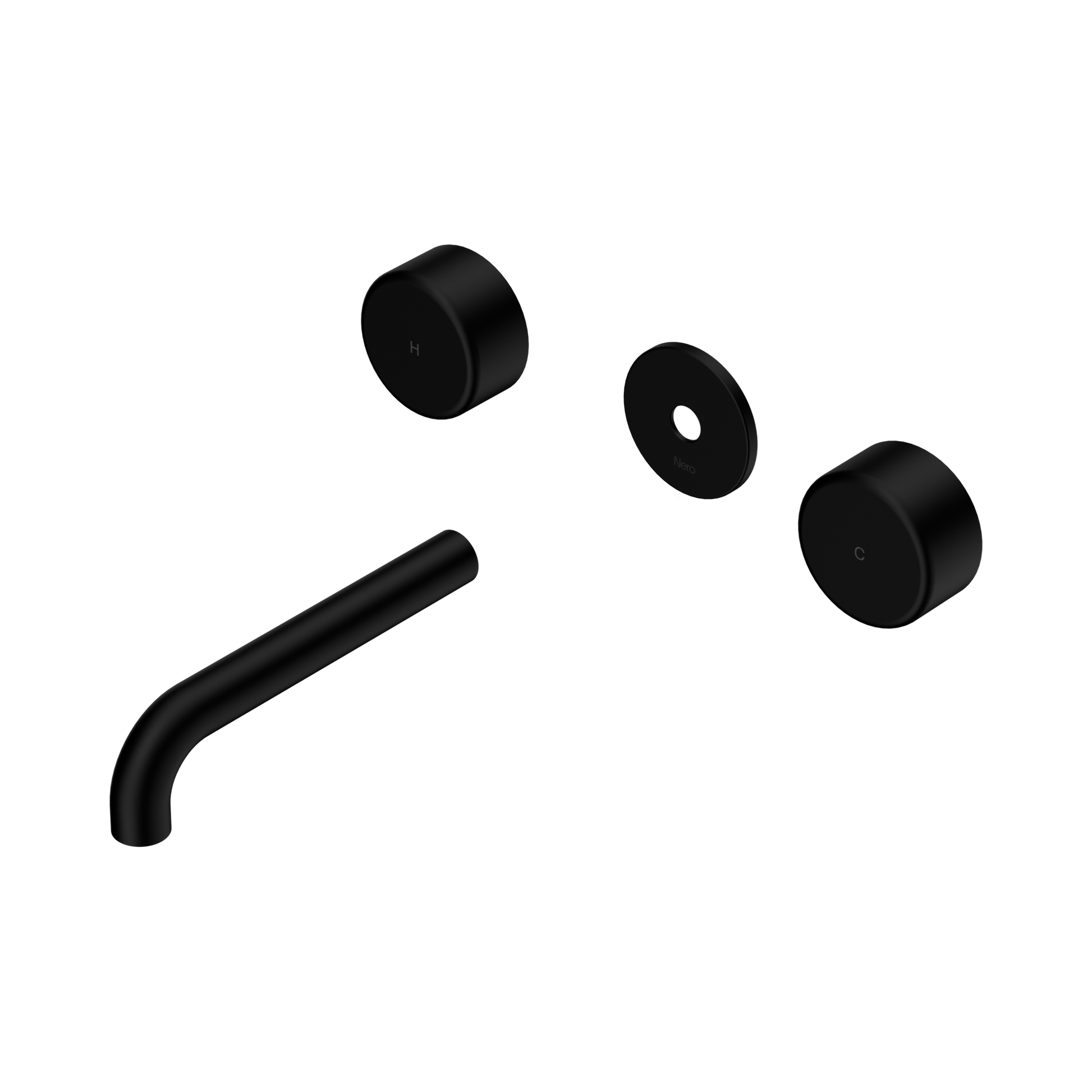 Nero Serenity Wall Basin Set 160mm Spout With Metal Handle Trim Kit Only, Matte Black