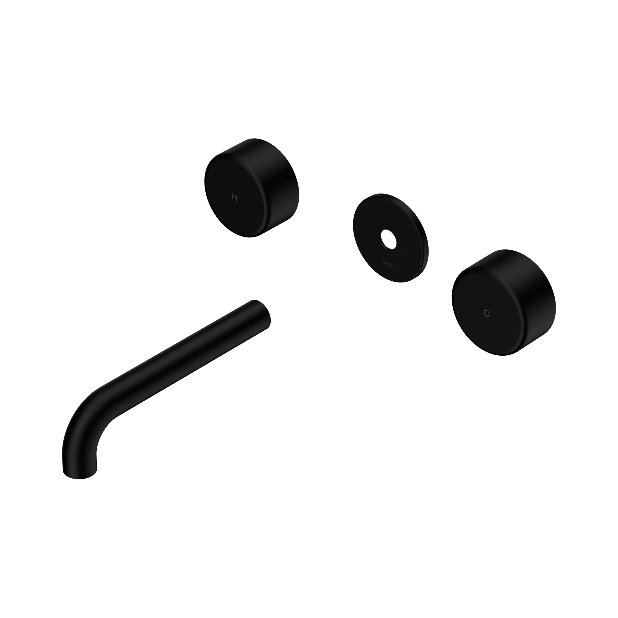 Nero Serenity Wall Basin Set 160mm Spout With Metal Handle Trim Kit Only, Matte Black
