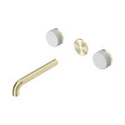 Nero Serenity Wall Basin Set 185mm Spout With Carrara Handle Trim Kit Only, Brushed Gold