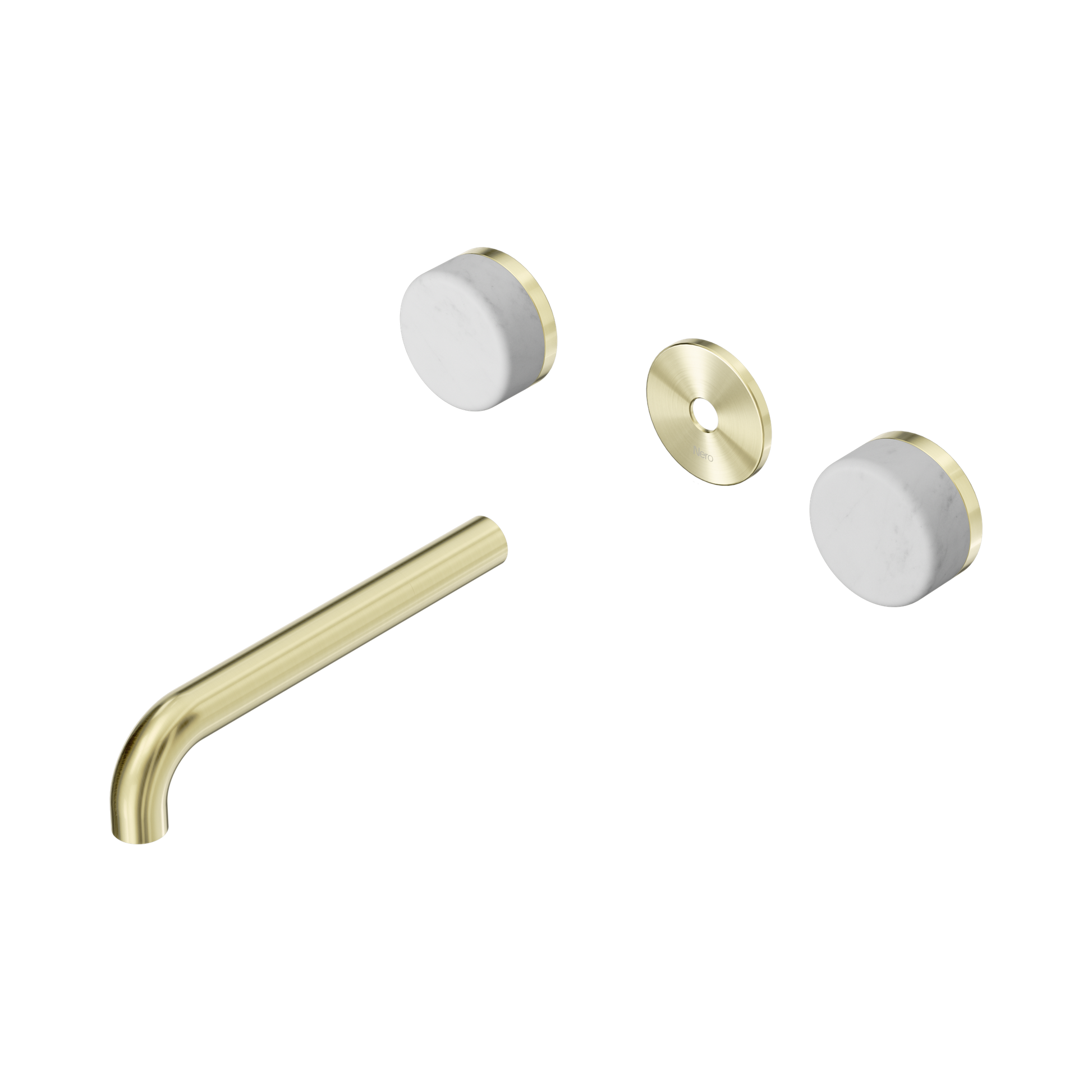 Nero Serenity Wall Basin Set 185mm Spout With Carrara Handle Trim Kit Only, Brushed Gold