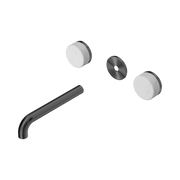 Nero Serenity Wall Basin Set 185mm Spout With Carrara Handle Trim Kit Only, Gun Metal