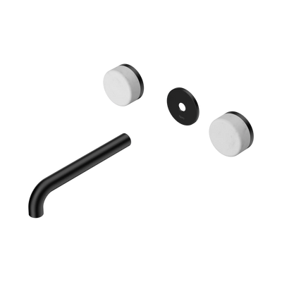 Nero Serenity Wall Basin Set 185mm Spout With Carrara Handle Trim Kit Only, Matte Black