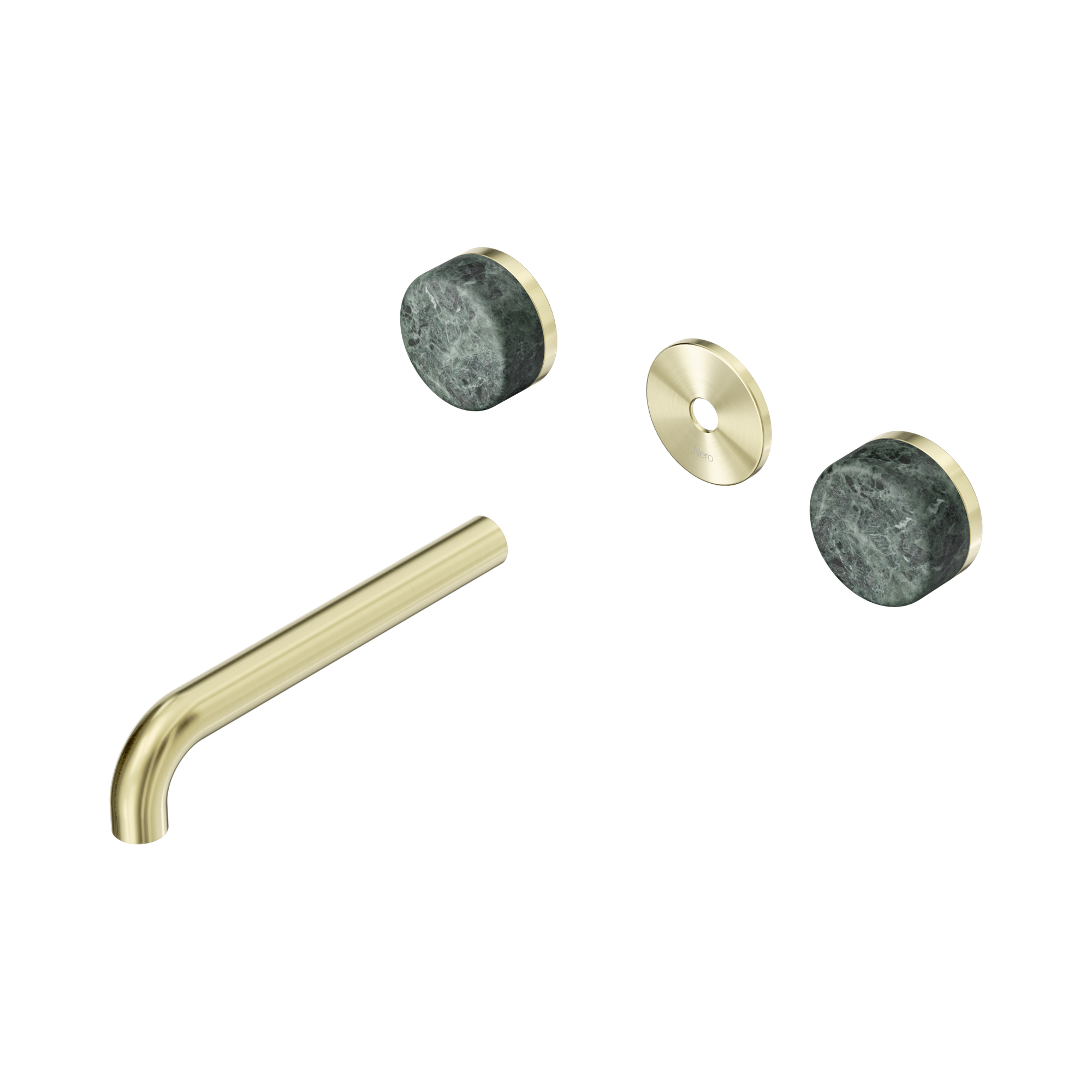 Nero Serenity Wall Basin Set 185mm Spout With Verde Alpi Handle Trim Kit Only, Brushed Gold