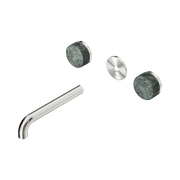 Nero Serenity Wall Basin Set 185mm Spout With Verde Alpi Handle Trim Kit Only, Brushed Nickel