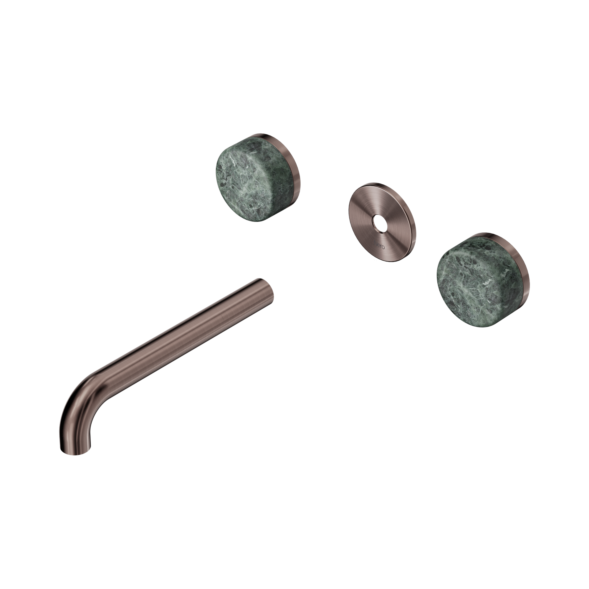 Nero Serenity Wall Basin Set 185mm Spout With Verde Alpi Handle Trim Kit Only, Brushed Bronze