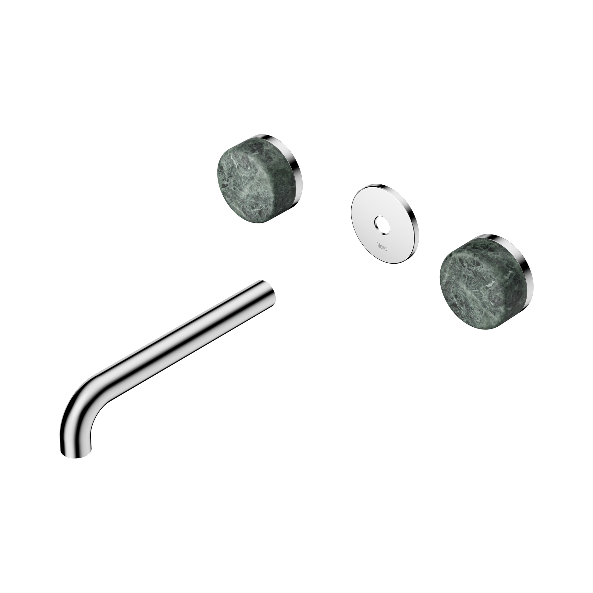 Nero Serenity Wall Basin Set 185mm Spout With Verde Alpi Handle Trim Kit Only, Chrome