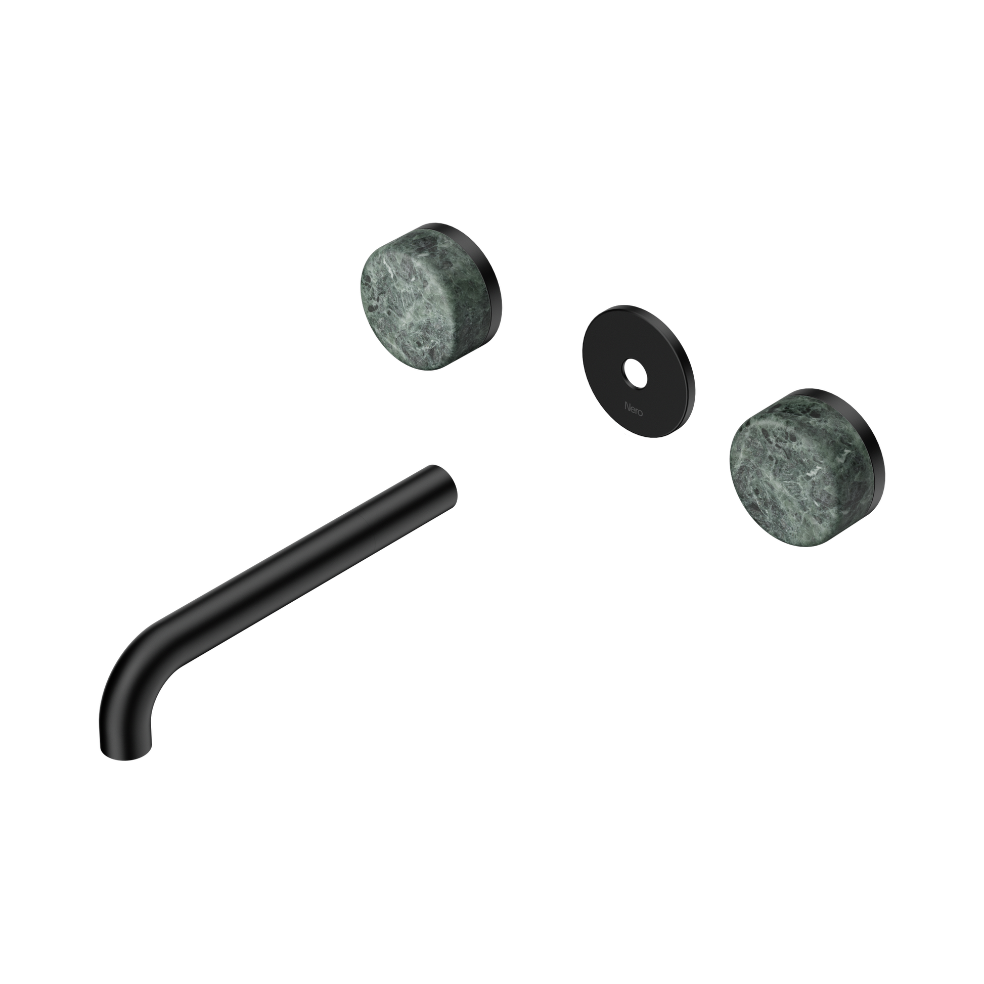 Nero Serenity Wall Basin Set 185mm Spout With Verde Alpi Handle Trim Kit Only, Matte Black