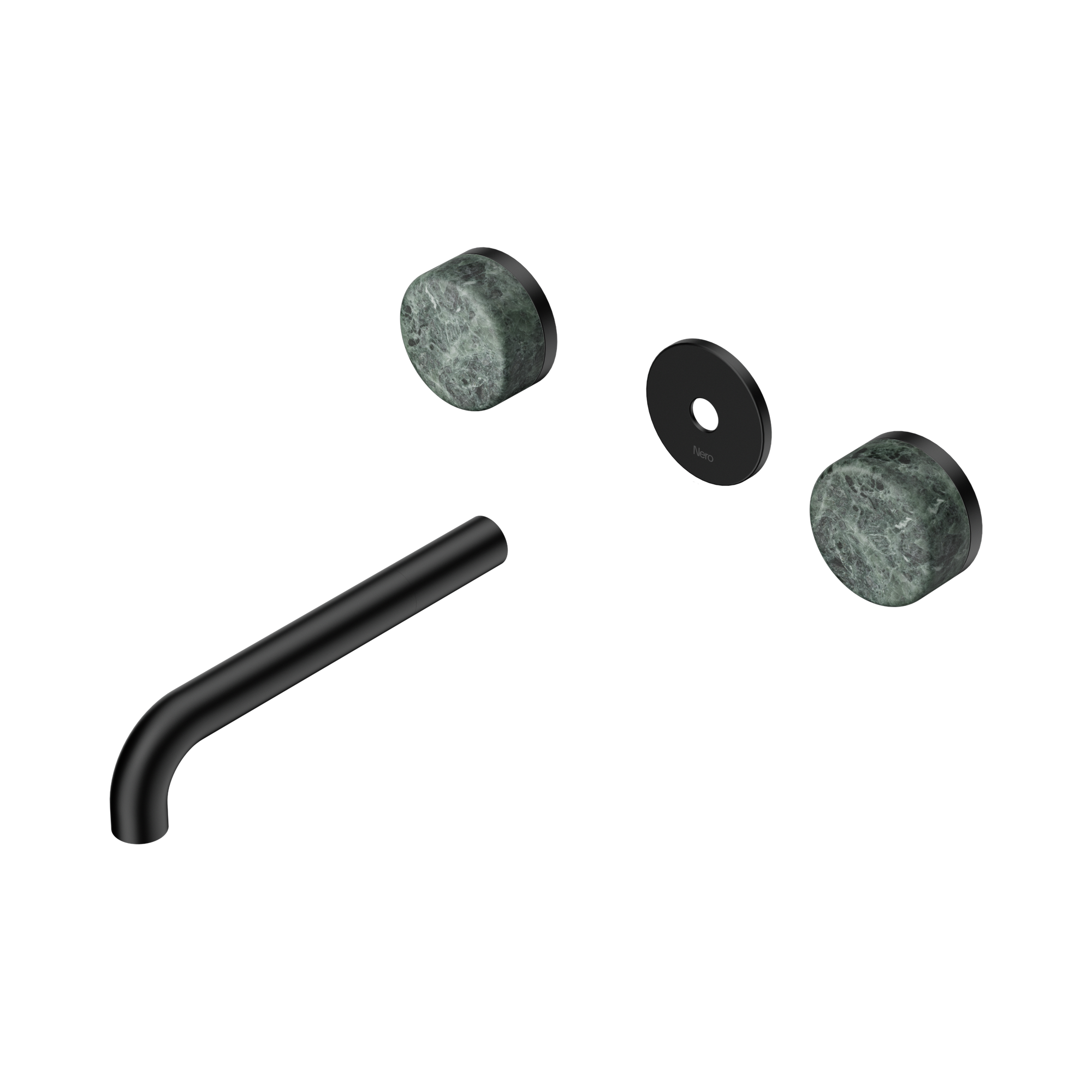 Nero Serenity Wall Basin Set 185mm Spout With Verde Alpi Handle Trim Kit Only, Matte Black