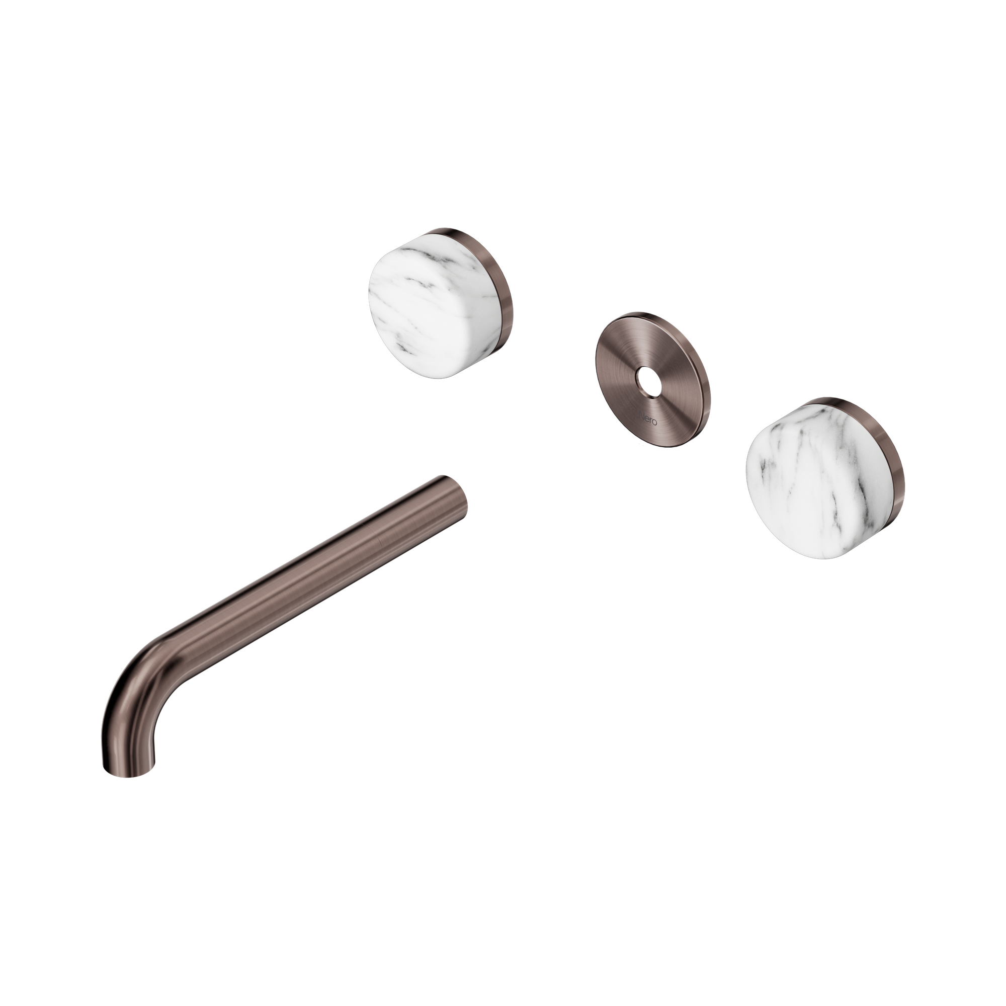 Nero Serenity Wall Basin Set 185mm Spout With Arabescato Corchia Handle Trim Kit Only, Brushed Bronze