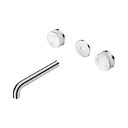 Nero Serenity Wall Basin Set 185mm Spout With Arabescato Corchia Handle Trim Kit Only, Chrome