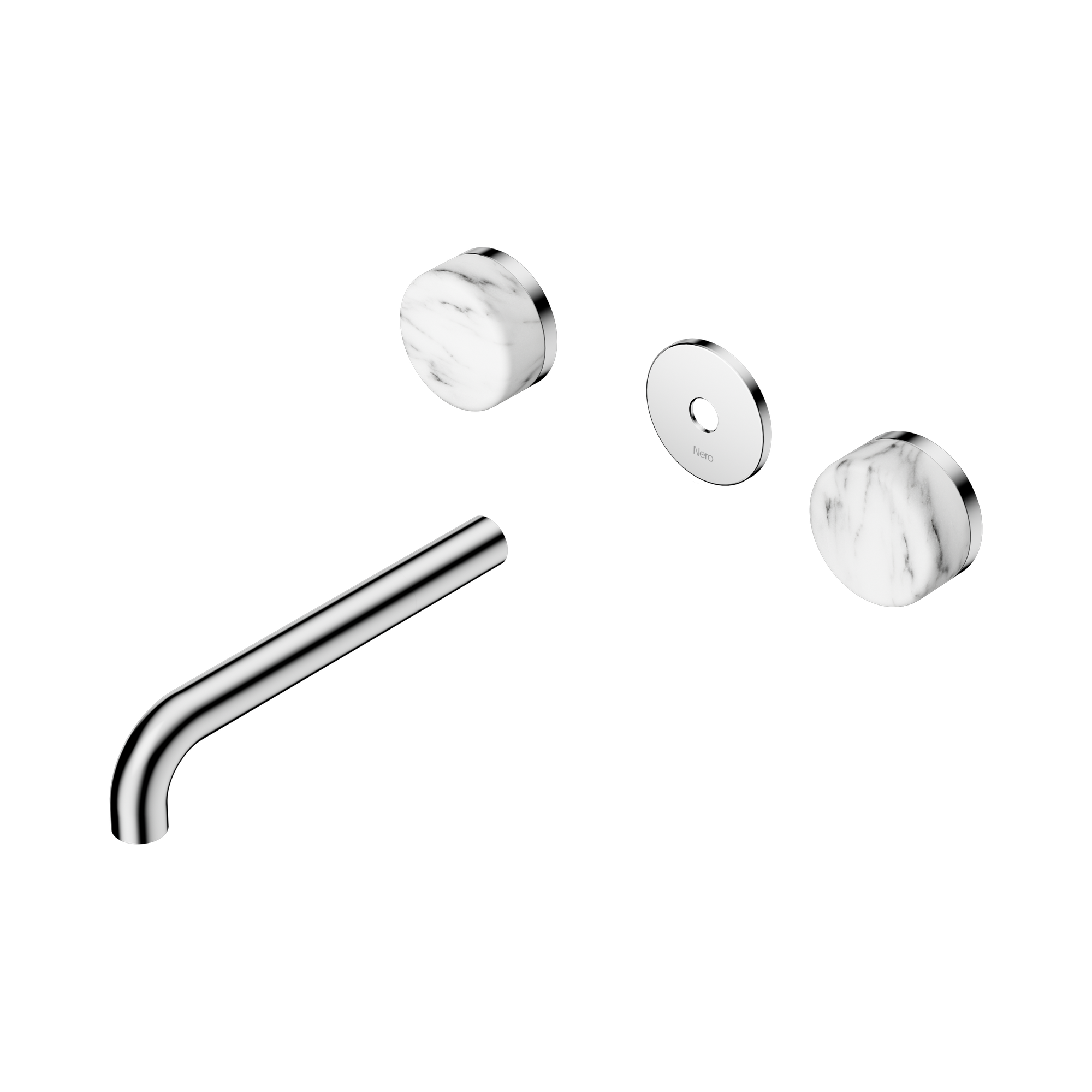 Nero Serenity Wall Basin Set 185mm Spout With Arabescato Corchia Handle Trim Kit Only, Chrome