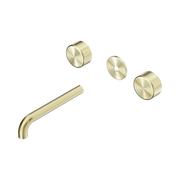 Nero Serenity Wall Basin Set 185mm Spout With Metal Handle Trim Kit Only, Brushed Gold